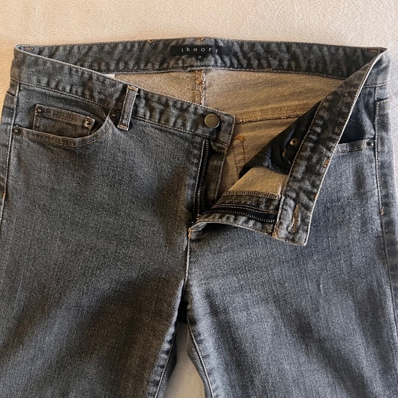 Theory Women's Bootcut Jeans Gray/Brown Wash Denim Wide Leg Size 12 - Picture 11 of 11